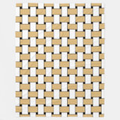 Goud en wit Geometrisch patroon van de Weave Fleece Deken (Voorkant)