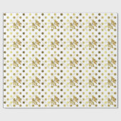 Goud en Wit Gepersonaliseerd Trouwpapier Cadeaupapier (Vlak)