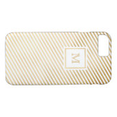 Goud en wit gestreept telefoondoosje Case-Mate iPhone case (Achterkant (Horizontaal))