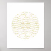 Goud en wit hexagon Circle Geometrische wandkunst Poster (Voorkant)