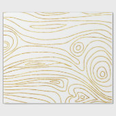 Goud en wit - hout - Pandenpatroon - Modern Cadeaupapier (Vlak)