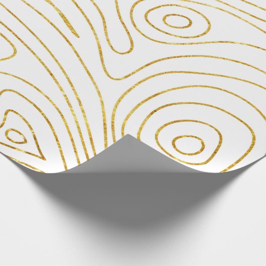 Goud en wit - hout - Pandenpatroon - Modern Cadeaupapier (Hoek)