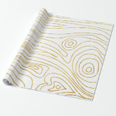 Goud en wit - hout - Pandenpatroon - Modern Cadeaupapier (Uitgerold)