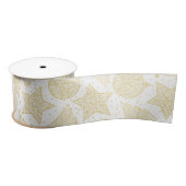 Goud en wit kerstpatroonlint lint (Spoel)
