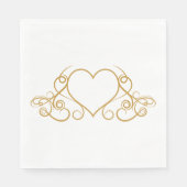 Goud en Wit Liefde Hart Wedding Party Glam Servetten (Voorkant)