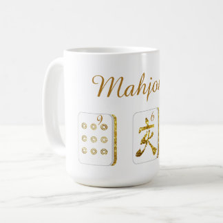 Goud en wit Mahjong Tegels Koffie Mok