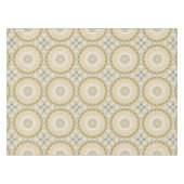 Goud en wit mandala patroon met Blauwgroen accente Tafelkleed (Voorkant (Horizontaal))