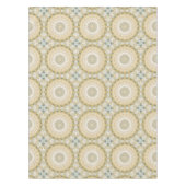 Goud en wit mandala patroon met Blauwgroen accente Tafelkleed (Voorkant)