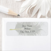 Goud en Wit Marabou Feather Retouradres Etiket (Insitu)