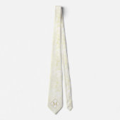 Goud en wit marmer met Diamond Monogram Stropdas (Voorkant)