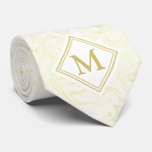 Goud en wit marmer met Diamond Monogram Stropdas (Opgerold)
