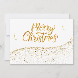 Goud en Wit Minimalistisch Festief Kerstmis Feestdagenkaart