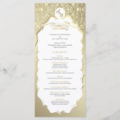 Goud en Wit  Monogram Trouwprogramma Programma (Voorkant)