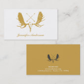 Goud en wit Moose Head met Arrows Skull Visitekaartje (Voorkant / Achterkant)