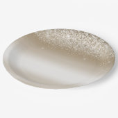 Goud en wit Ombre Glitter Glitter Papieren Bordje (Gekanteld)