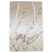 Goud en wit Ombre Marmer Glitz Medium Cadeauzakje (Voorkant)