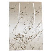 Goud en wit Ombre Marmer Glitz Medium Cadeauzakje (Achterkant)