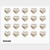 Goud en wit Ombre Zebra Dierenprint Hart Sticker (Vel)