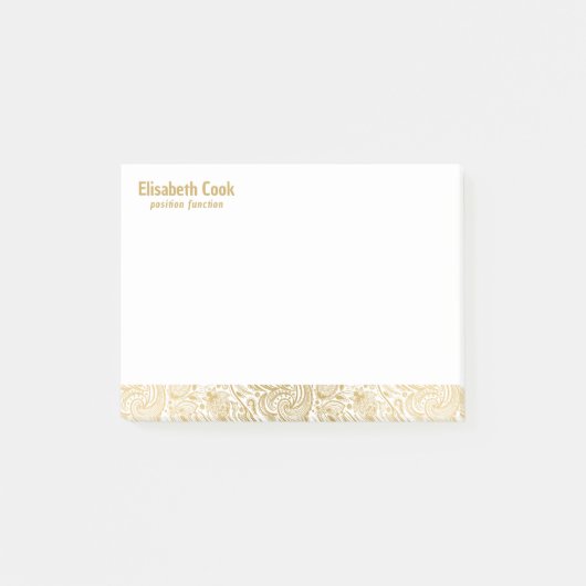 Goud en wit paisley post-it® notes (Voorkant)