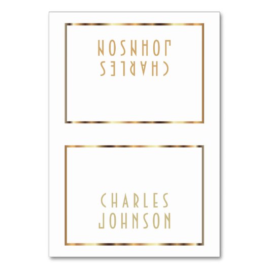 Goud en wit - Place Cards Kaart (Voorkant)