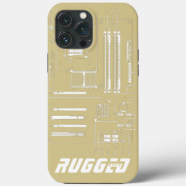 Goud en wit, RUGGED GEEK iPhone 13 Pro Max Hoesje