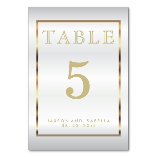 Goud en Wit Satijn - Tafel Kaart (Achterkant)