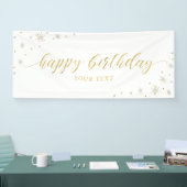 Goud en wit | Sparkle Happy Birthday Party Banner (Beurs)