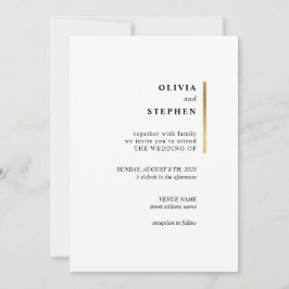 Goud en wit. Stijlvolle eenvoudige Typografie Wedd Kaart