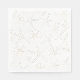 Goud en Wit - Strand, Maritiem Servet