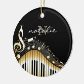 Goud en wit toetsenbord keramisch ornament (Links)