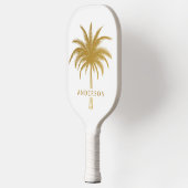 Goud en wit tropisch palm pickleball paddle (Links)