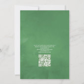Goud en wit vezel QR-code RSVP Weddenschap Kaart (Achterkant)
