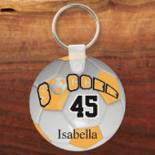 Goud en wit Voetbal Sleutelhanger (Achterkant)