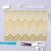 Goud en wit Zigzag Chevron Tissuepapier (Craft)