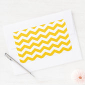 Goud en Wit Zigzag Rechthoekige Sticker (Envelop)