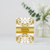 Goud en without - bruiloft informatiekaartje (Staand voorkant)