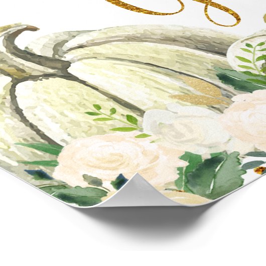 Goud en witpompoen Kaarten en taarten Poster (Hoek)