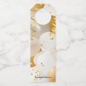 Goud en witte ballonnen flessenhanger (Achterkant)