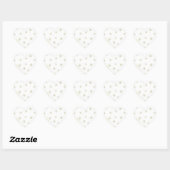 goud en witte bloemen bruiloft hart sticker (Vel)