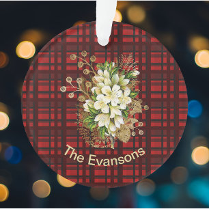  goud en witte bruinkool op kerstcadeau ornament