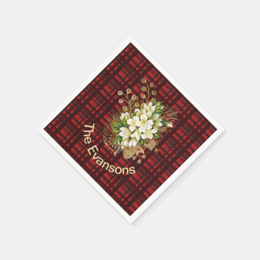  goud en witte bruinkool op kerstcadeau servet (Hoek)