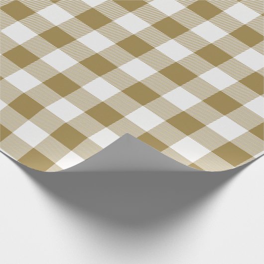 Goud en witte buffels cadeaupapier (Hoek)