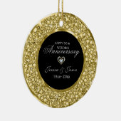 Goud en witte diamanten zilveren hart keramisch ornament (Rechts)