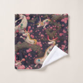 Goud en witte dragons met Cherry Blossom Bad Handdoek (Wasdoekje)