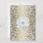 Goud en witte elegant huwelijksuitnodiging kaart (Voorkant)