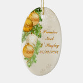 Goud en witte kerstballen keramisch ornament (Rechts)