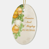 Goud en witte kerstballen keramisch ornament (Links)