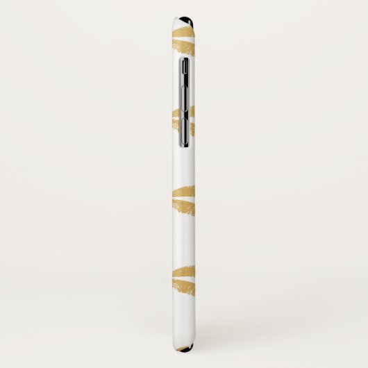 Goud en witte Kissable Lips Case-Mate iPhone Case (Achterkant/links)