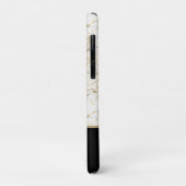 Goud en witte marmer met zwarte Monogram Luxe Case-Mate iPhone Case (Achterkant/links)