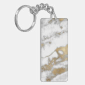 Goud en witte marmer sleutelhanger (Voorkant Links)